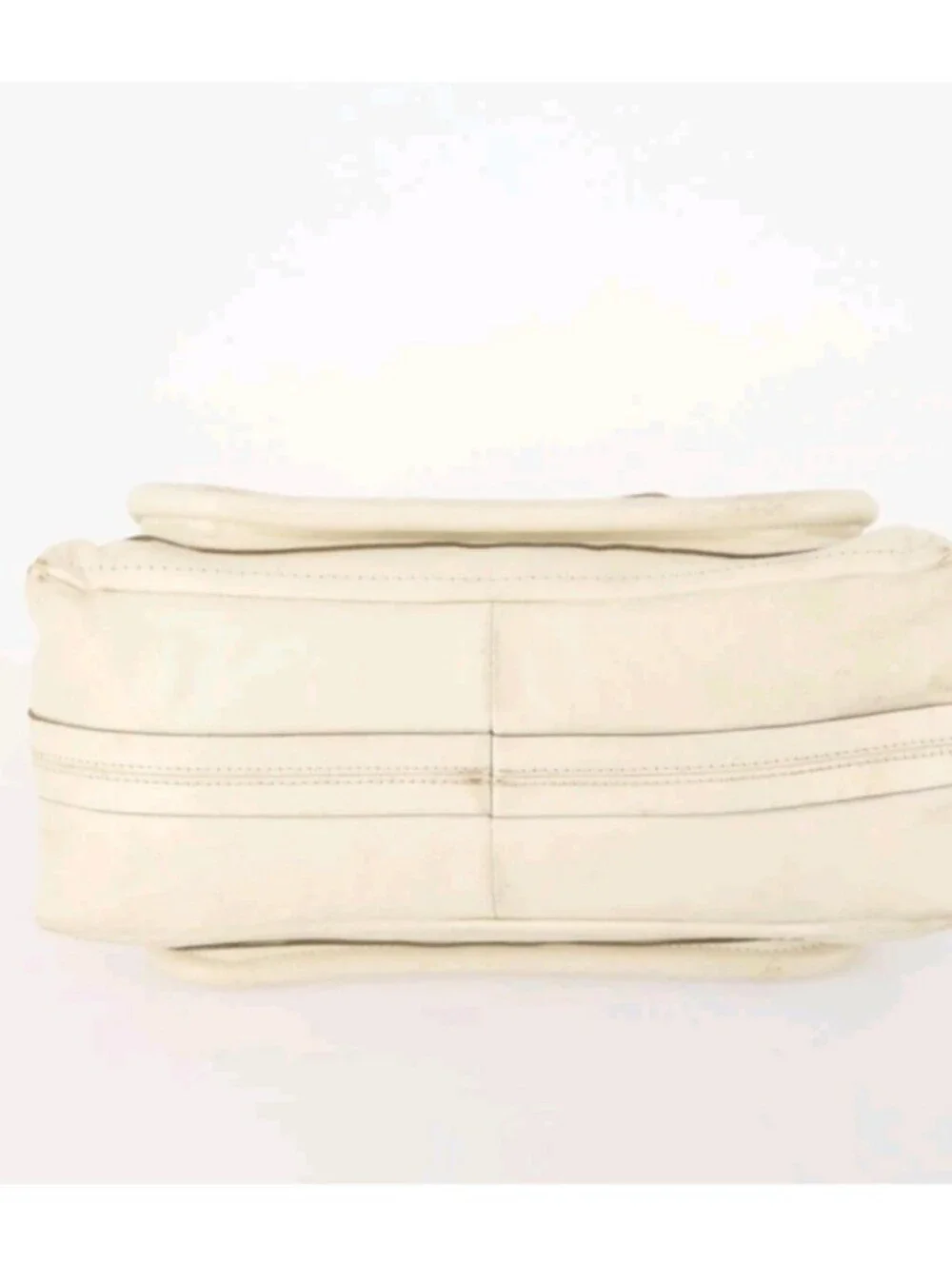 Chloe Ivory Leather Paraty With Gold Accents Satchel Bag